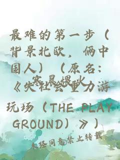 最难的第一步（背景北欧，俩中国人）（原名：《失社会重力游玩场（THE PLAYGROUND）》）